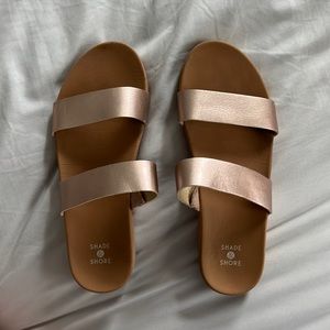 Cute rose gold strap sandals